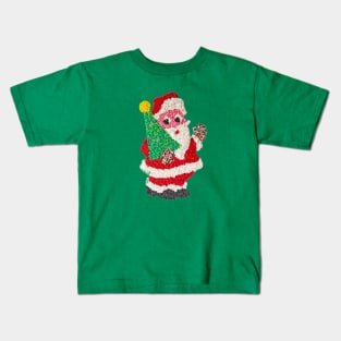 Vintage Popcorn Plastic Santa Kids T-Shirt